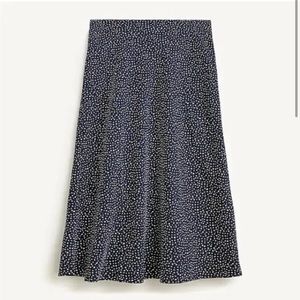 J. Crew Gwyneth Slip Skirt in Navy Dot